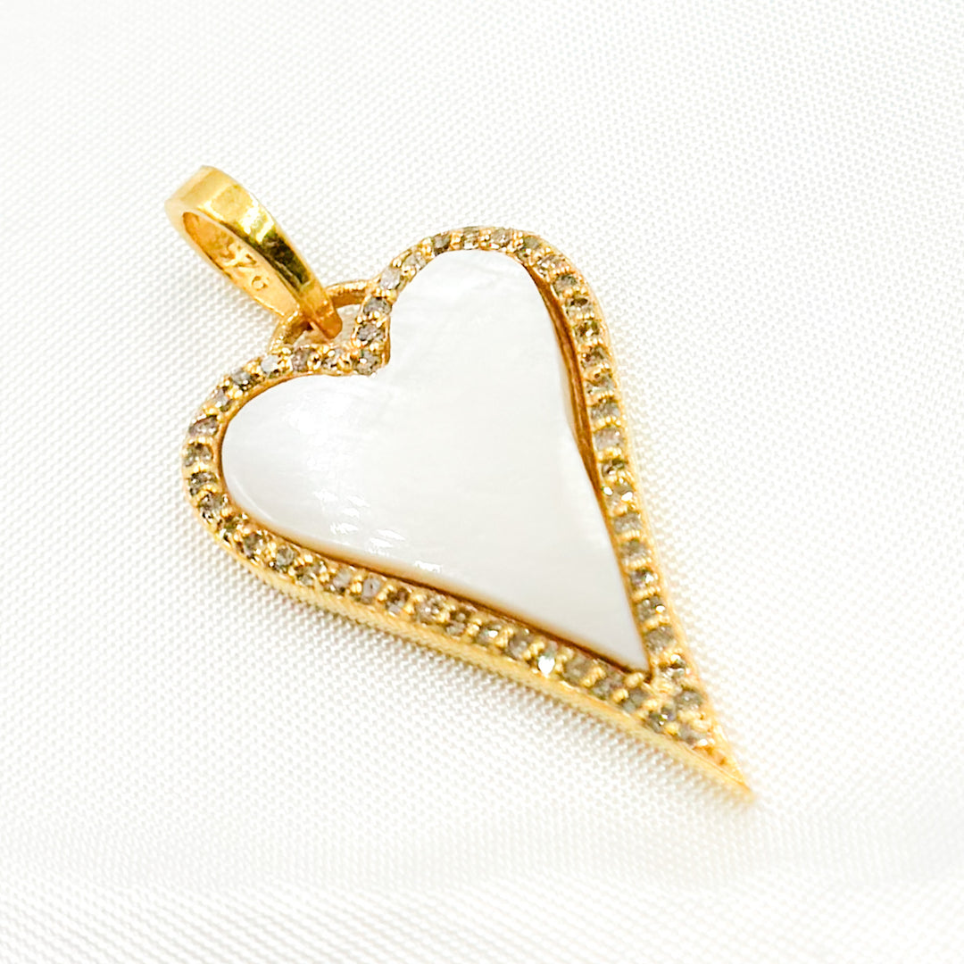 DP789. Diamond Sterling Silver Heart Stone Pendant