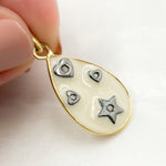 Load image into Gallery viewer, DP482A. Diamond Sterling Silver Drop Enamel Pendant
