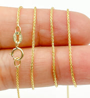 14K Solid Gold Wheat Chain