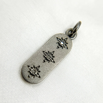 Diamond Sterling Silver Oval Star Pendant