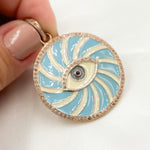 Load image into Gallery viewer, DP526A. Diamond Sterling Silver Round Eye Pendant with Gemstone
