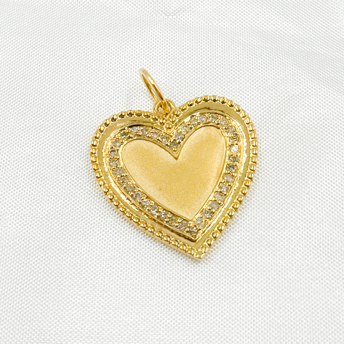 GDP19. 14k Solid Gold Diamond Heart Charm