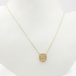 Load image into Gallery viewer, 14k Solid Gold Diamond Rectangle Baguette Necklace. NFF71502
