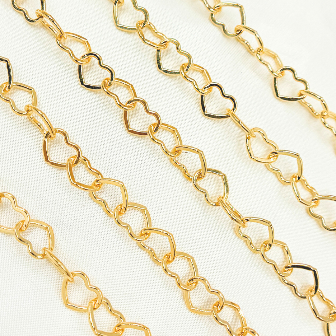 Gold Filled Flat Heart Link Chain