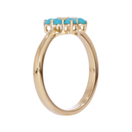 Load image into Gallery viewer, RFB19162TQ. 14K Solid Yellow Gold Diamond and Turquoise Flower Ring