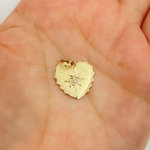 Load image into Gallery viewer, 14K Gold Charm. Heart Pendant with Diamonds. GDP358
