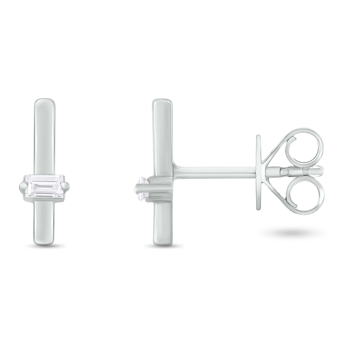 EFA54270. 14K Solid Gold Diamond Bar Studs