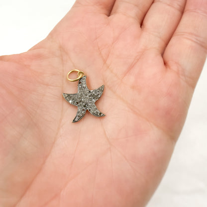 Diamond Sterling Silver Starfish Pendant