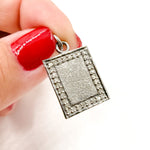 Load image into Gallery viewer, DC483. Diamond Sterling Silver Rectangle Pendant
