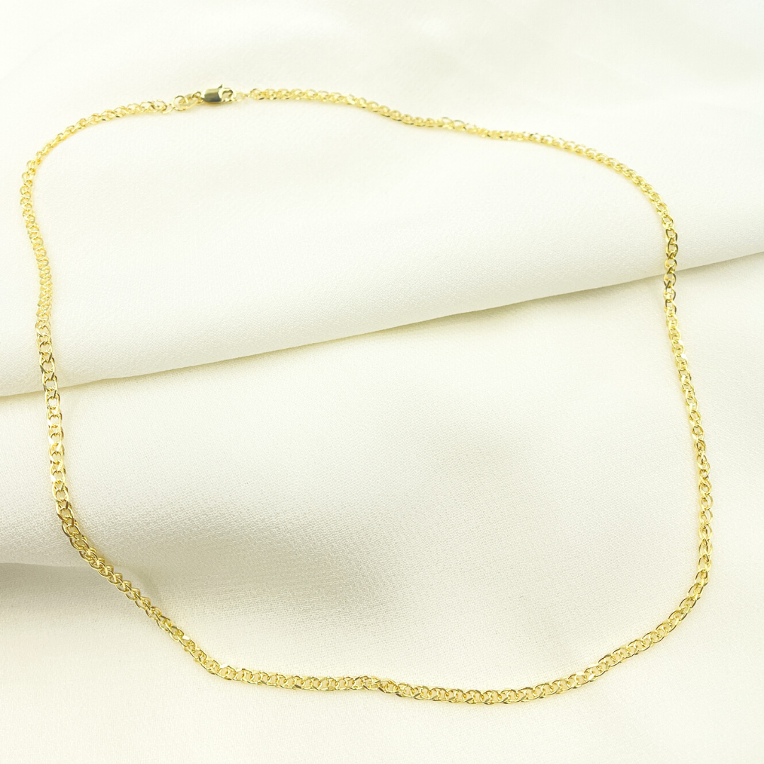 04013879SG. 14K Solid Gold Wheat Chain