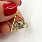 Load image into Gallery viewer, DC037. Diamond Sterling Silver Triangle Eye Pendant with Gemstone

