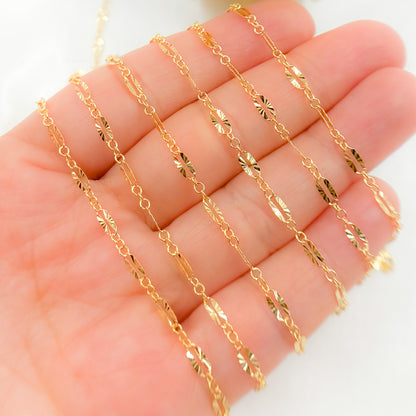 163SBSFGF. 14K Gold Filled Diamond Cut Marina Link Chain