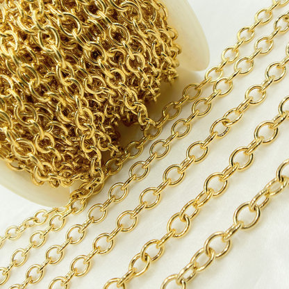 Gold Plated 925 Sterling Silver Smooth Oval Link Chains