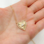 Load image into Gallery viewer, 14K Solid Gold Diamond Heart Necklace. NFE71508
