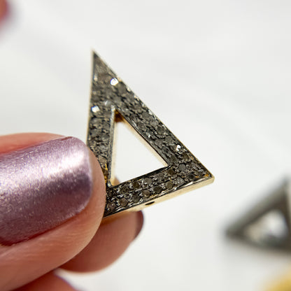 DC840. Diamond Sterling Silver Triangle Bead