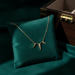 Load image into Gallery viewer, NFA72326. 14K Solid Yellow Gold Diamond Triangle Dangle Necklace