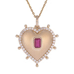Load image into Gallery viewer, PHE38942RU. 14k Solid Gold Ruby and Diamond Heart Charm