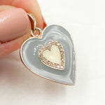 Load image into Gallery viewer, DP543A. Diamond Sterling Silver Heart Enamel Pendant
