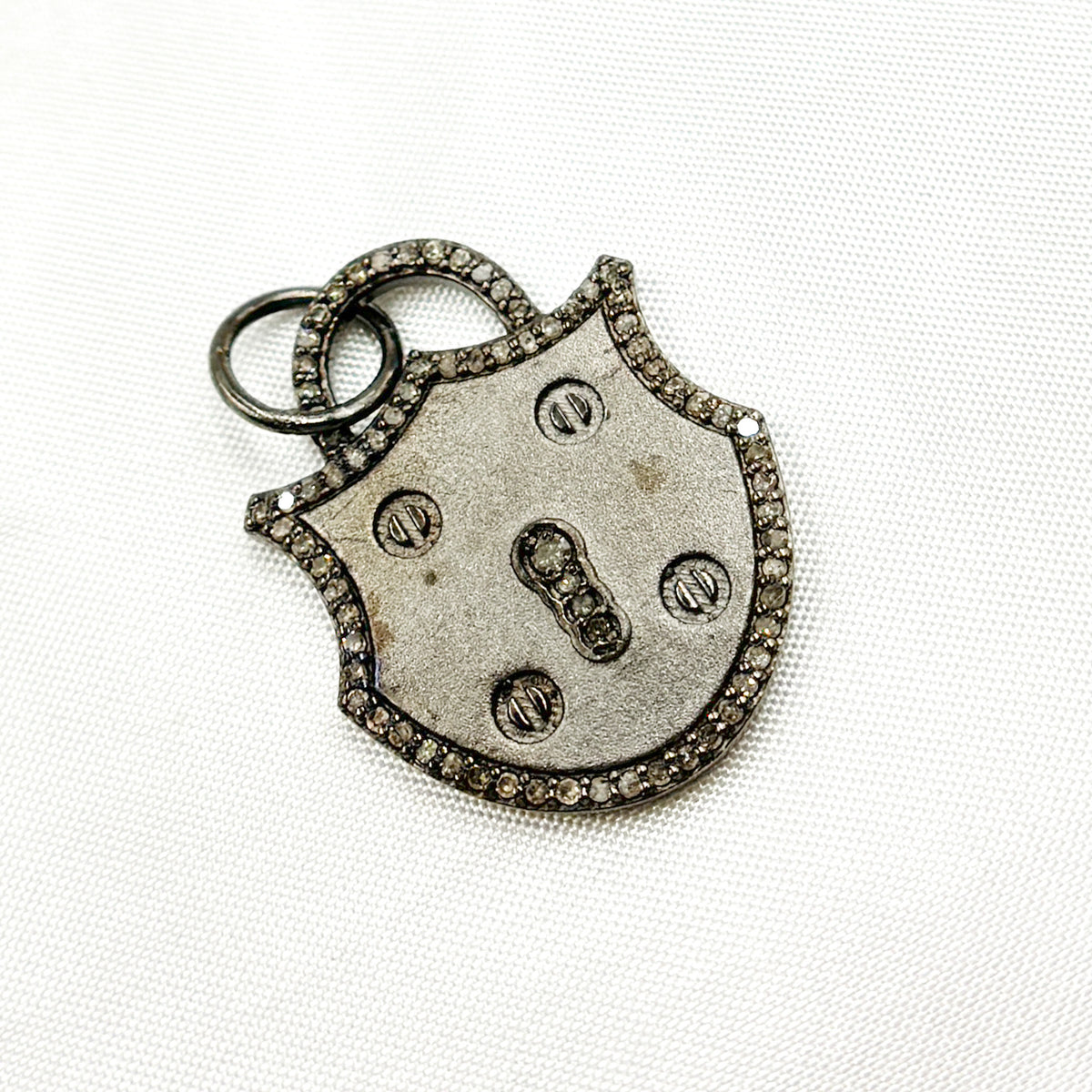 buy Diamond Sterling Silver Lock Pendant