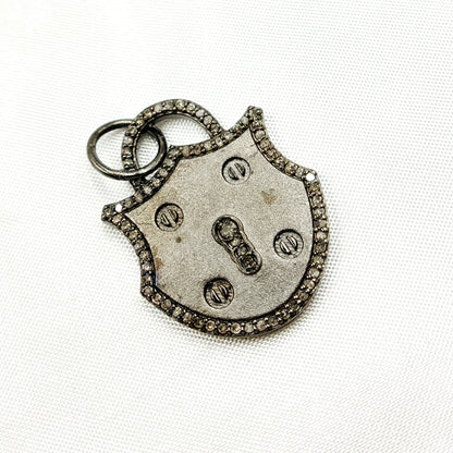 buy Diamond Sterling Silver Lock Pendant