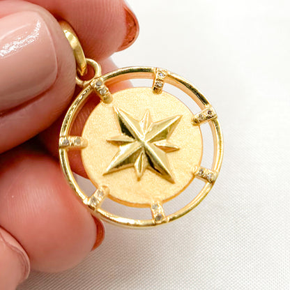Silver Round Star Pendant