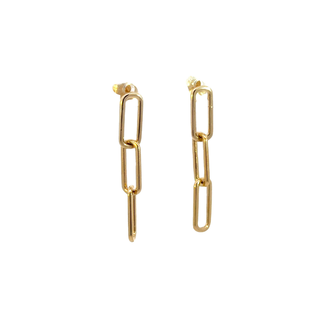 EFZ52394. 14k Solid Gold Paperclip Earrings
