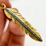 Load image into Gallery viewer, DP334. Diamond Sterling Silver Long Leaf Pendant
