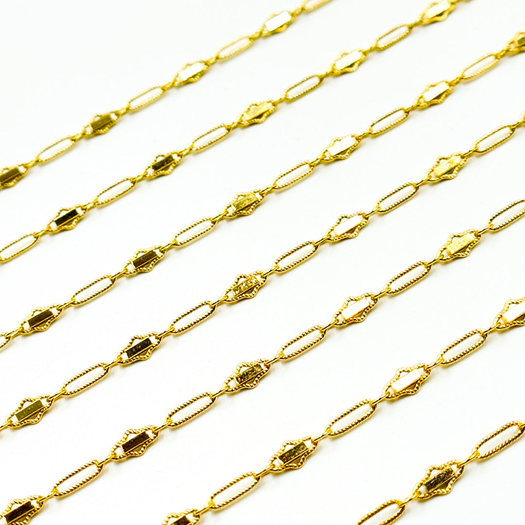 901BGF. 14k Gold Filled Fancy Twisted Oval Link Chain