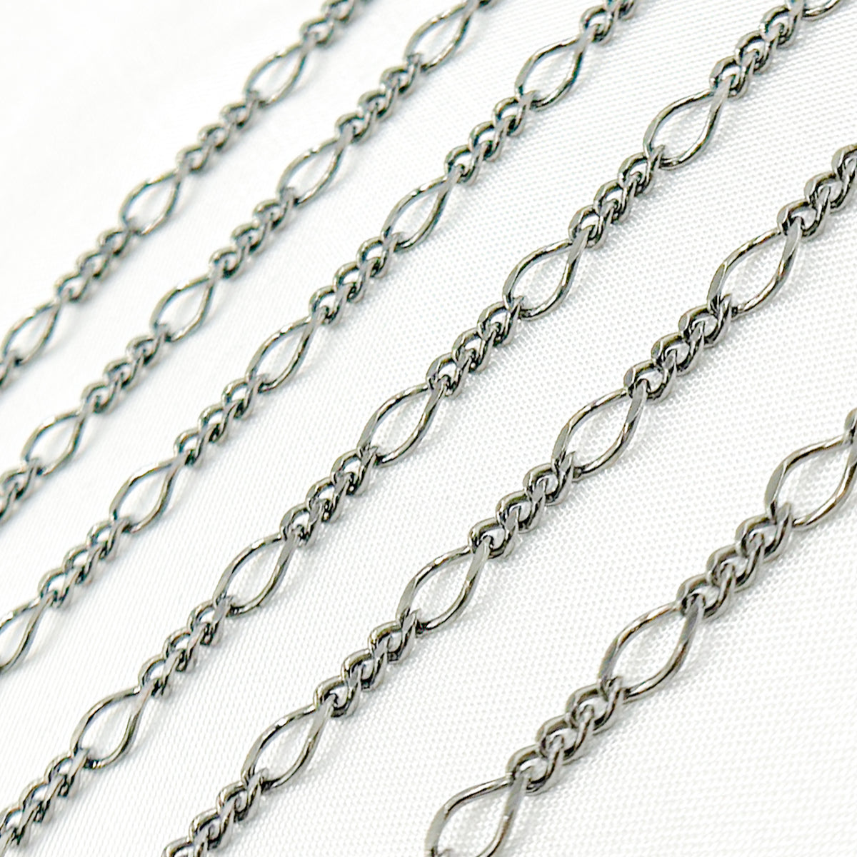 Black Rhodium Sterling Silver Long and Short Link Chains