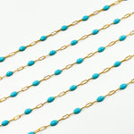 Load image into Gallery viewer, Buy Now 14k Gold Filled Turquoise Color Enamel Satellite Cable Chain
