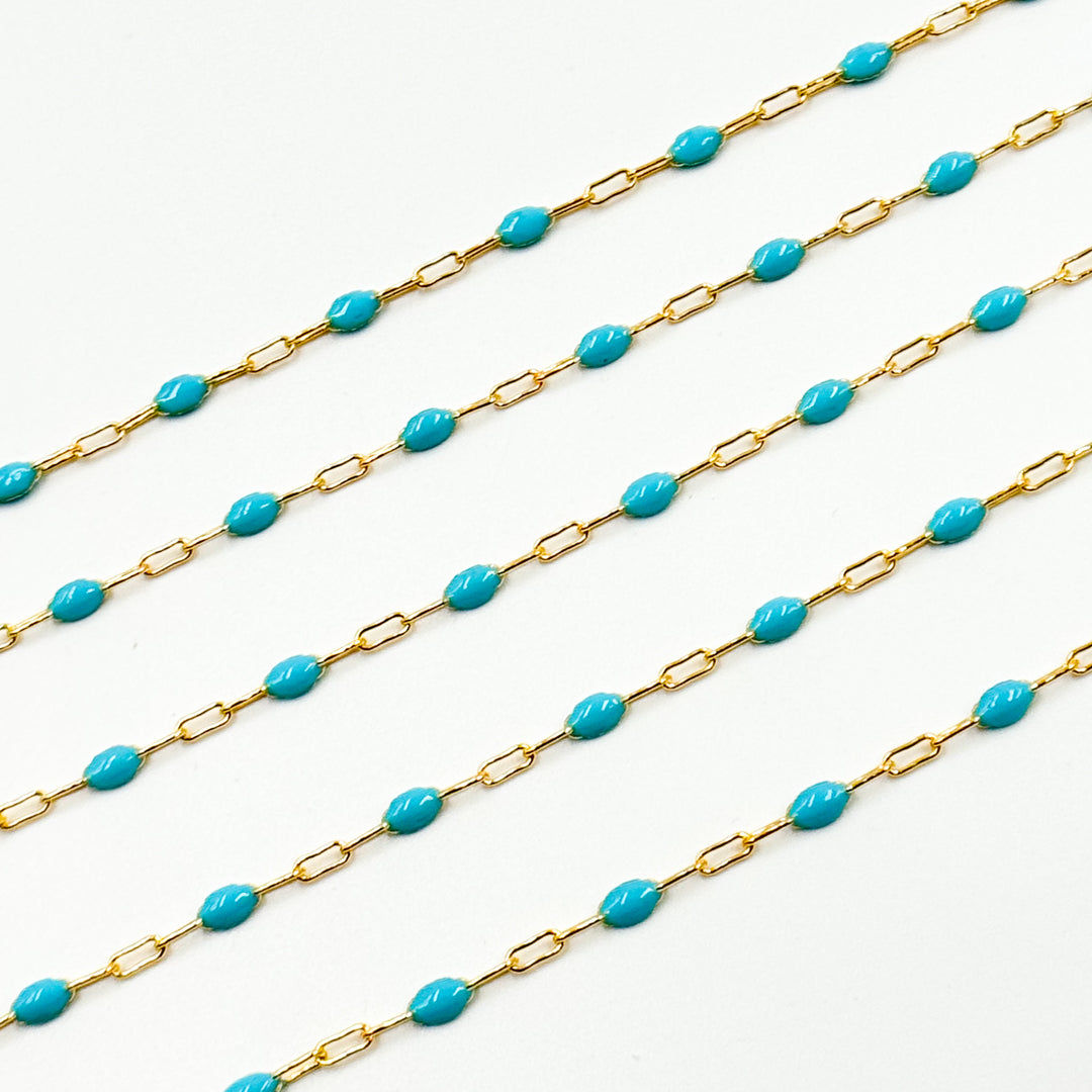 Buy Now 14k Gold Filled Turquoise Color Enamel Satellite Cable Chain