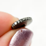Load image into Gallery viewer, Pave Diamond &amp; 925 Sterling Silver Black Rhodium Coin Round Bead. DC800
