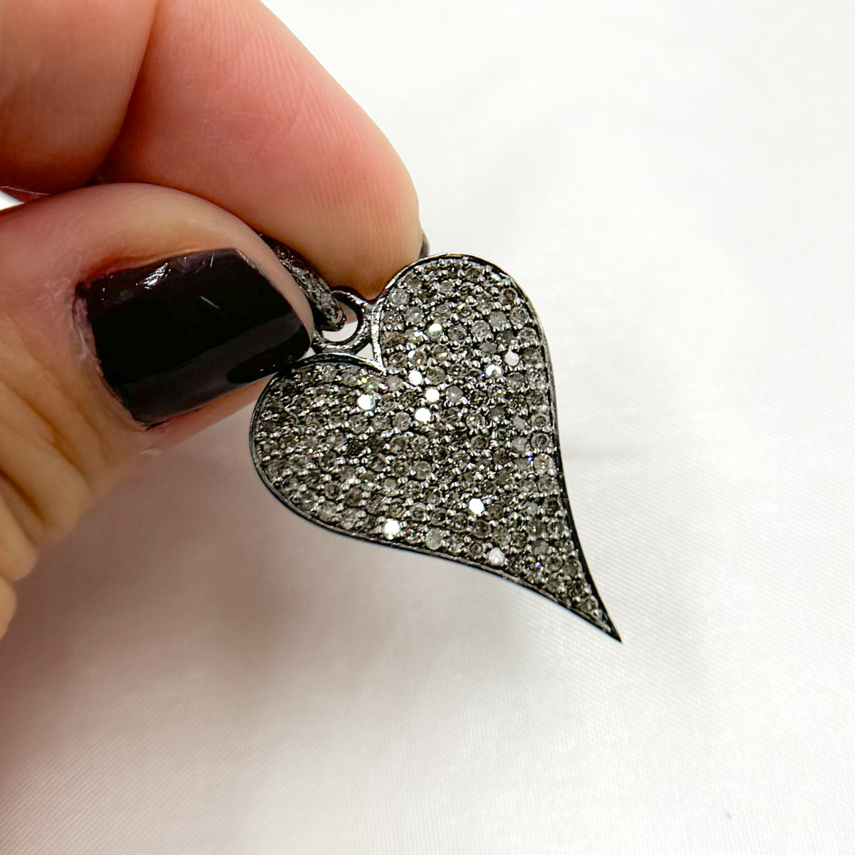 Diamond Sterling Silver Heart Pendant