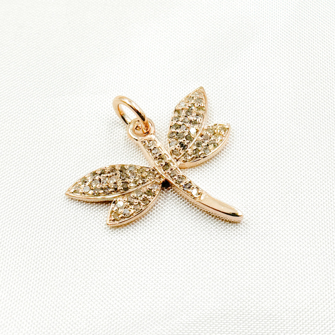 DC419. Diamond Sterling Silver Dragonfly Pendant