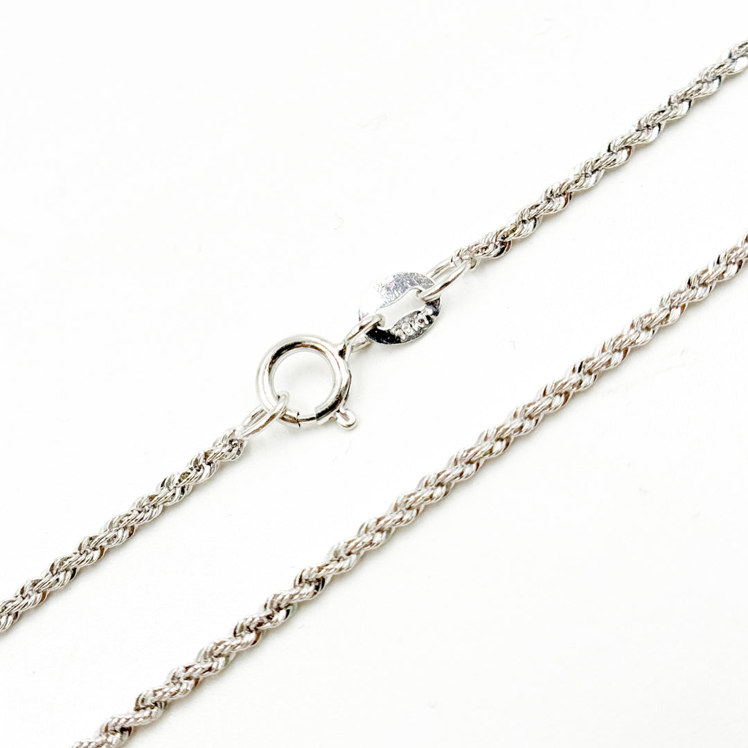 025CRDLGWG18K. 18K Solid White Gold Rope Chain