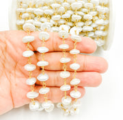 Organic Freshwater Pearl Wire Wrap Chain