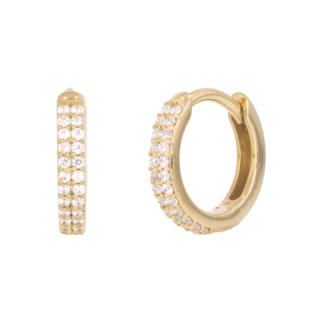 EHC57402. 14K Solid Yellow Gold Diamond Hoop Earrings