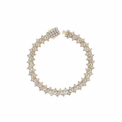 BFS61286. 14K Solid Yellow Gold Diamond Fancy Bracelet