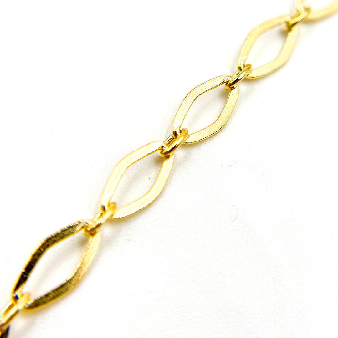 Solid Yellow Gold Smooth Flat Oval Link Chains