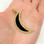 Load image into Gallery viewer, DP476A. Diamond Sterling Silver Moon Enamel Pendant
