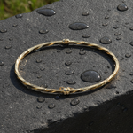 Load image into Gallery viewer, Bangle6. 14K Gold Twisted Hollow Bangle Bracelet