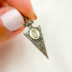 Load image into Gallery viewer, DP135. Diamond Silver Arrowhead Pendant with Polki Diamond
