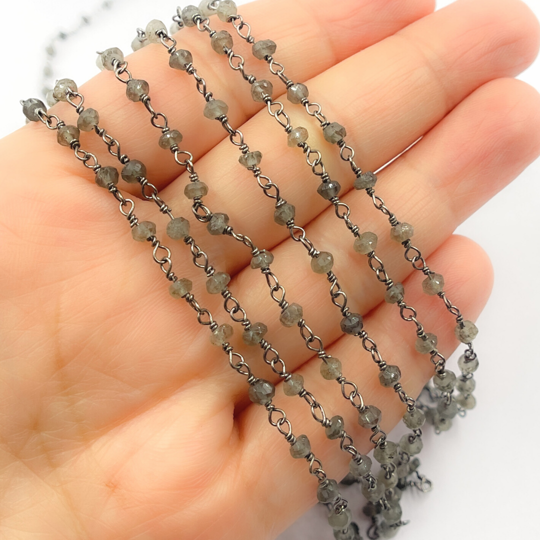 Black Moonstone Wire Chain