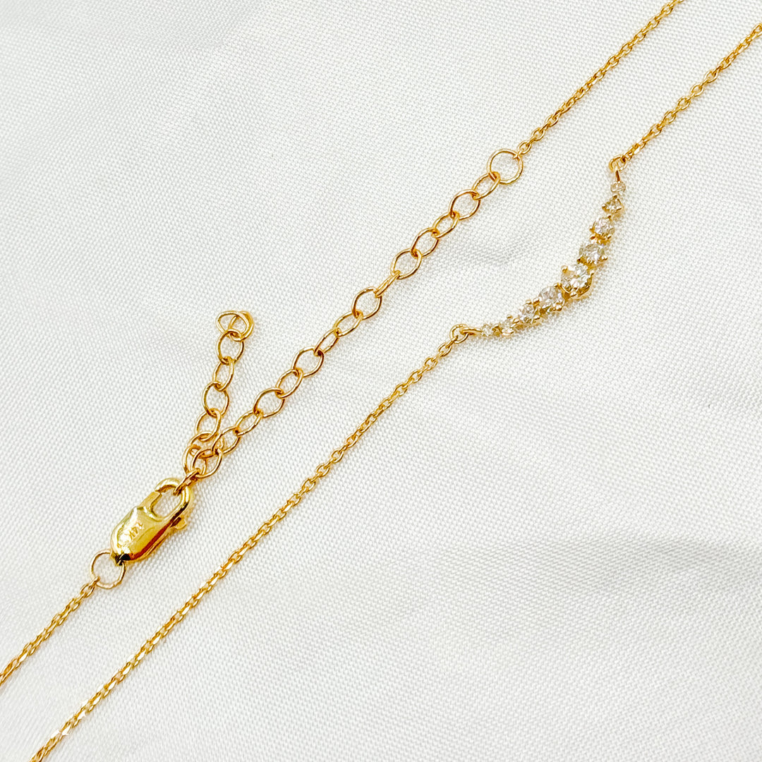 14K Solid Gold Diamond Necklace. NFD71427