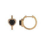 Load image into Gallery viewer, CE96390. 14k Solid Gold Diamond and Gemstone Heart Hoops