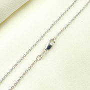 14K Solid White Gold Cable Chain