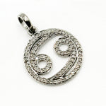 Load image into Gallery viewer, DC329. Diamond Sterling Silver Round Cancer Zodiac Pendant
