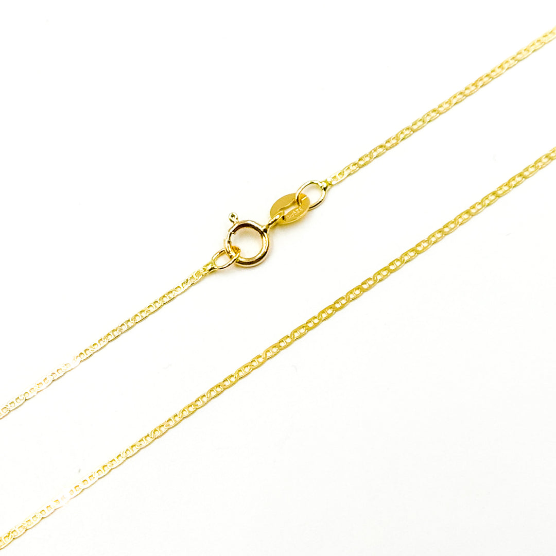 14k Solid Gold Flat Marina Link Chain
