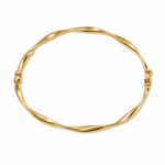 Load image into Gallery viewer, Bangle3. 14K Gold Twisted Hollow Bangle Bracelet