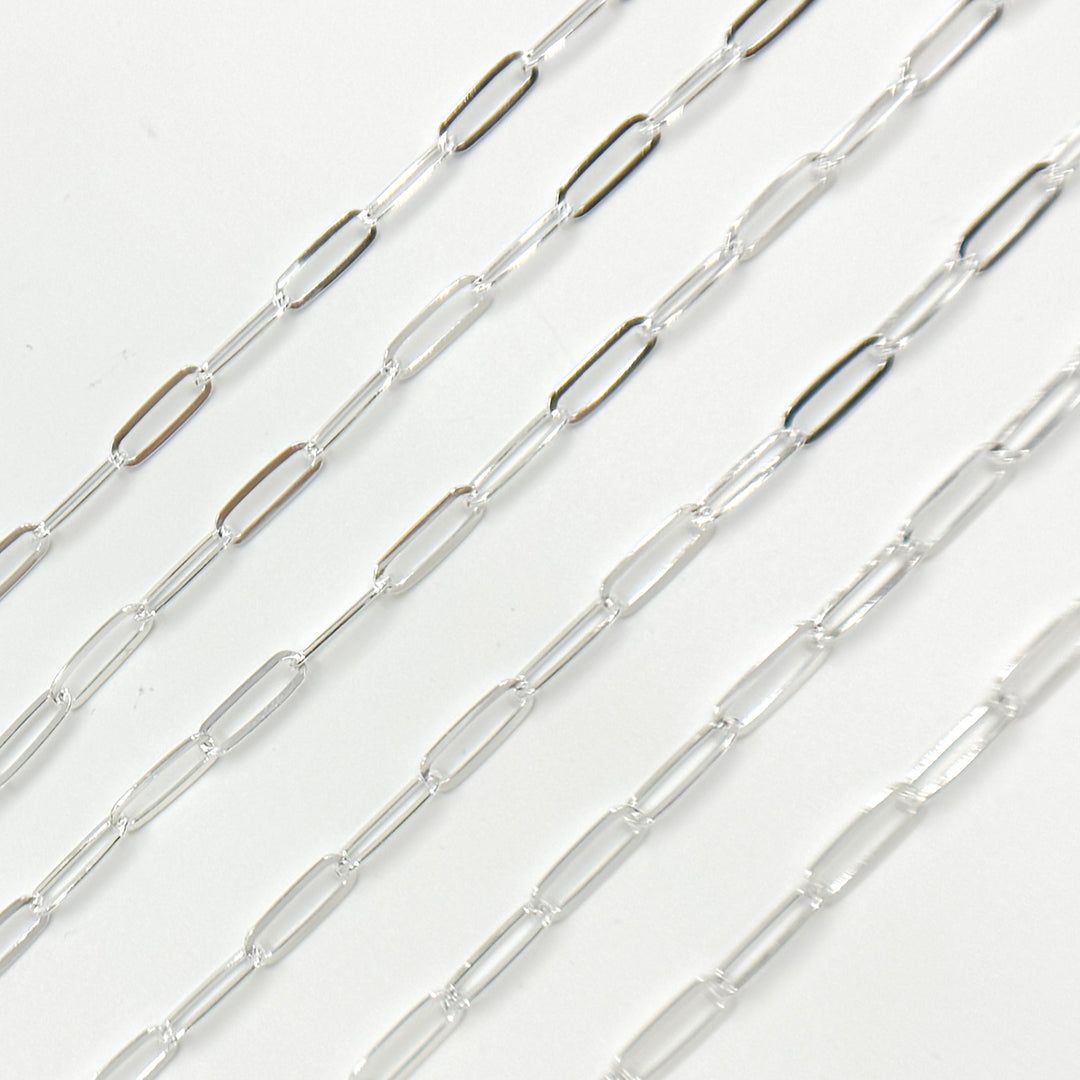 Y80FSS. Sterling Silver Flat Paperclip Link Chain